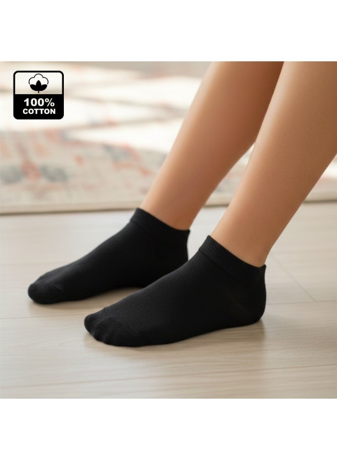 بيير دونا جوارب كاحل للبنات عبوة 6 قطع – أسود | مزيج قطن ناعم | قابلة للتنفس ومرنة لراحة فائقة | للمدرسة والاستخدام اليومي | العمر 4–6 سنوات - Image 4